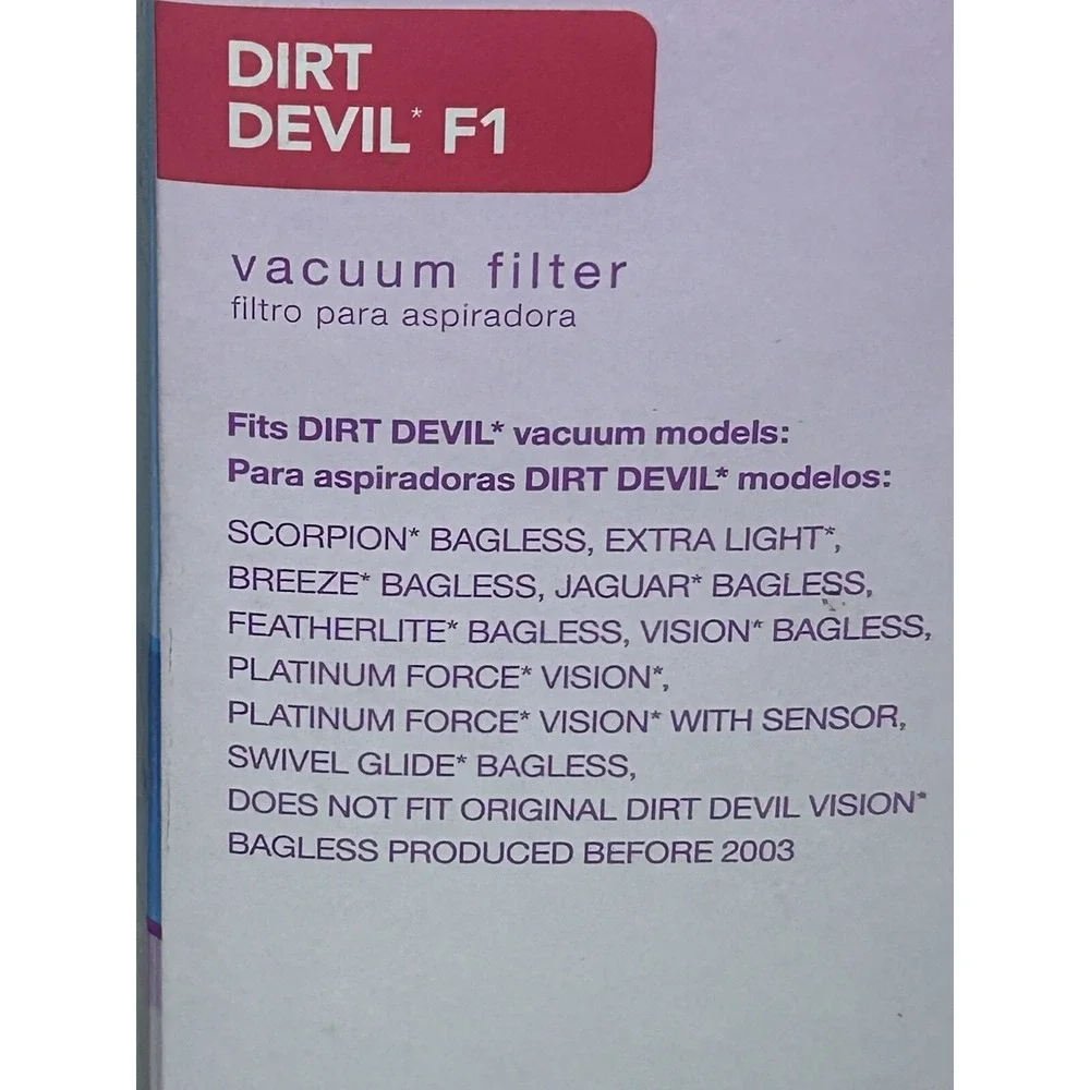 Febreze Spring & Renewal Vacuum Filter  Dirt Devil F1‎ Filter